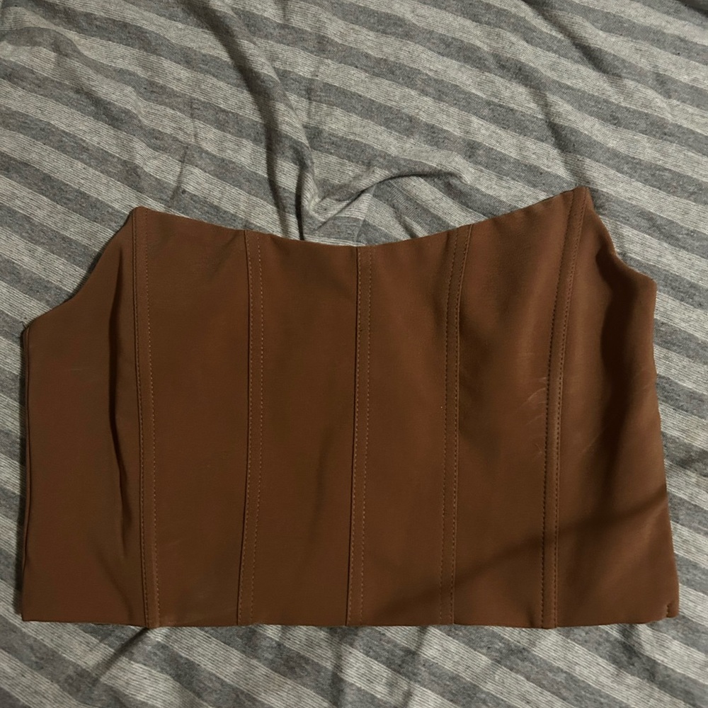 Tiger Mist Brown Crop Top